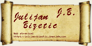 Julijan Bizetić vizit kartica